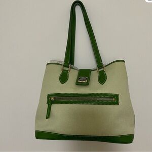 Dooney & Bourke Green and Cream Tote Bag
